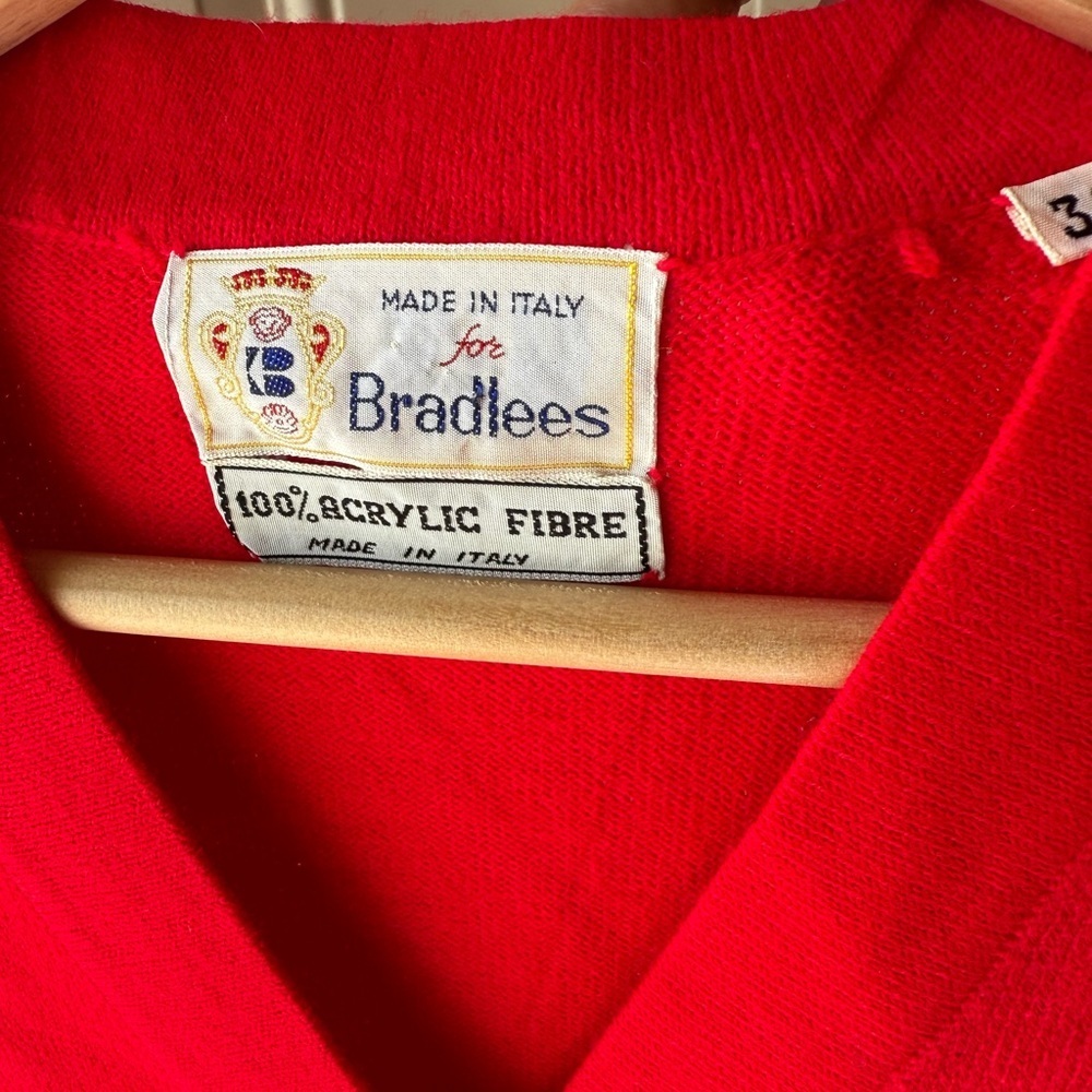 VTG Size 34 Bradlees Acrylic Cardigan Made In Italy - Picture 2 of 6